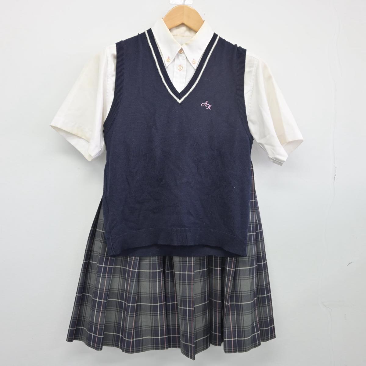 中古制服】福岡県 朝倉光陽高等学校 女子制服 3点（ニットベスト・シャツ・スカート）sf025866【リサイクル学生服】 | 中古制服通販パレイド