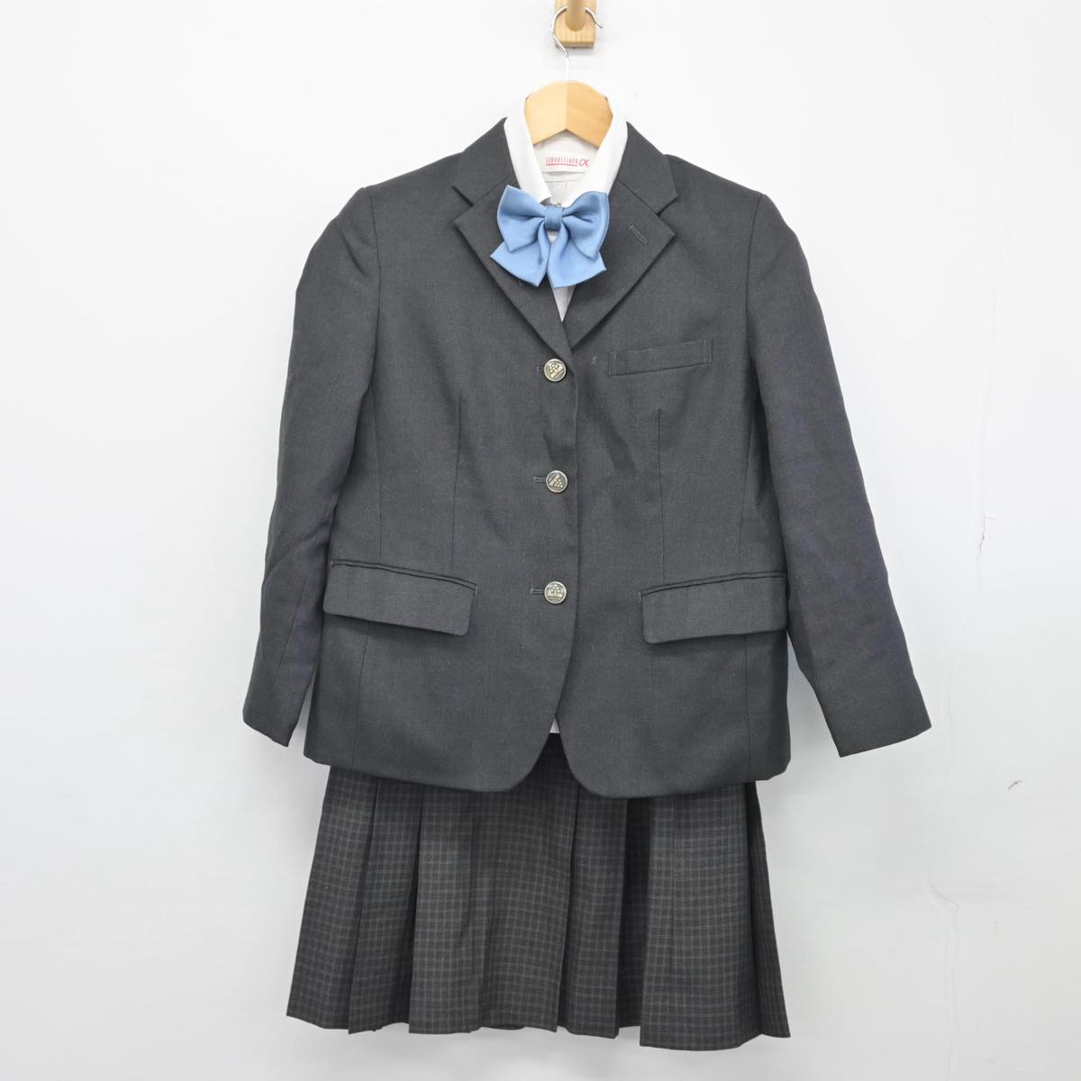 【中古】広島県 福山高等学校 女子制服 5点（ブレザー・ニット・シャツ・スカート）sf026080