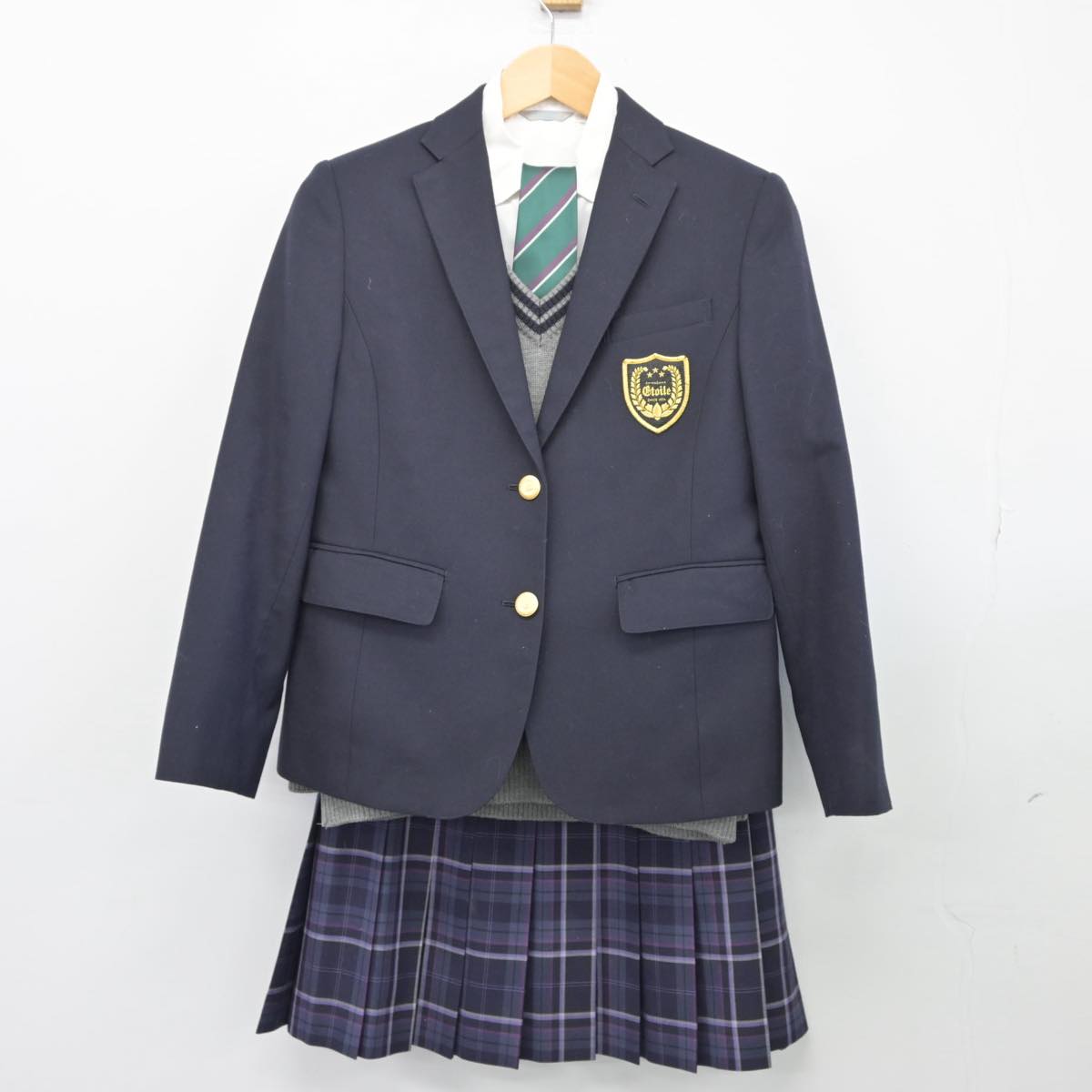 中古制服】東京都 品川エトワール女子高等学校 女子制服 6点（ブレザー