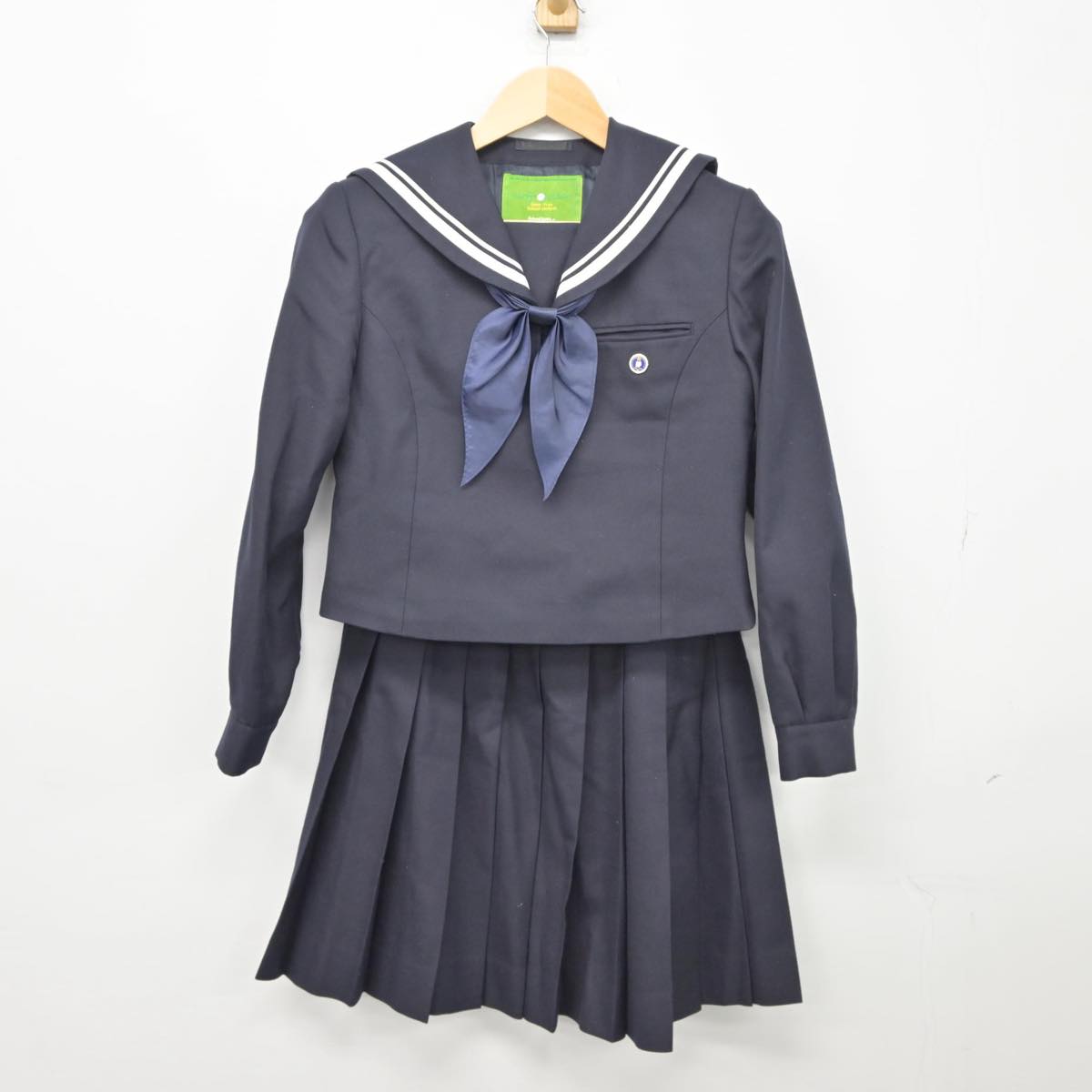 【中古】北海道 札幌静修高等学校 女子制服 3点（セーラー服・スカート）sf026852