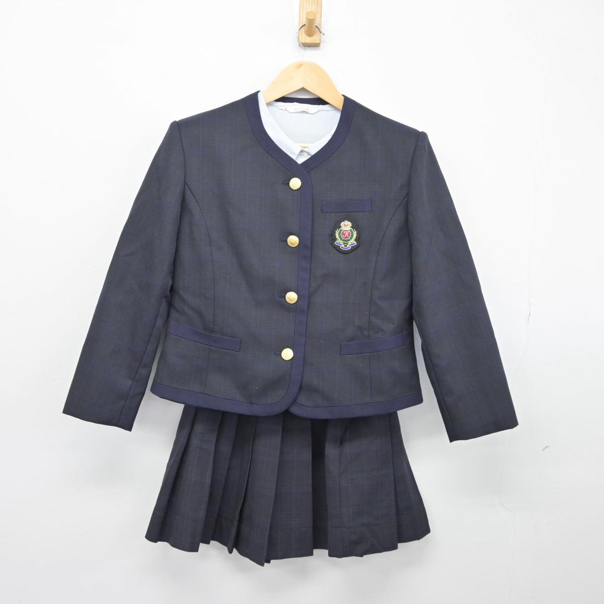 【中古】熊本県 熊本国府高等学校 女子制服 4点（ブレザー・ベスト・シャツ・スカート）sf027126