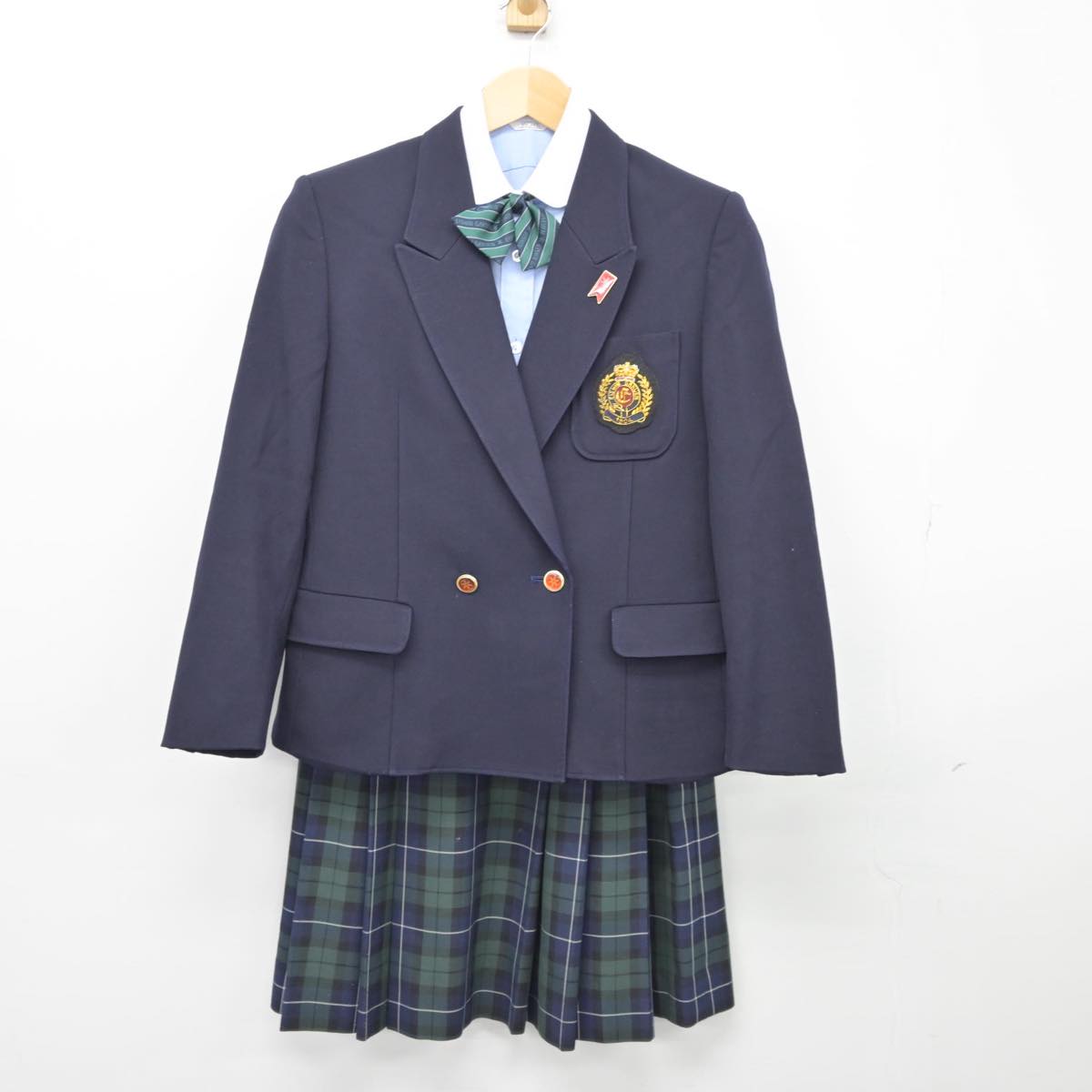 【中古】広島県 盈進高等学校 女子制服 4点（ブレザー・シャツ・スカート）sf027315