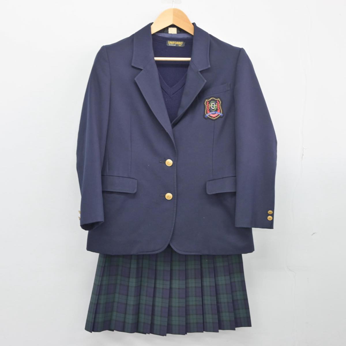 【中古】大阪府 大宮中学校 女子制服 3点（ブレザー・ニット・スカート）sf027854