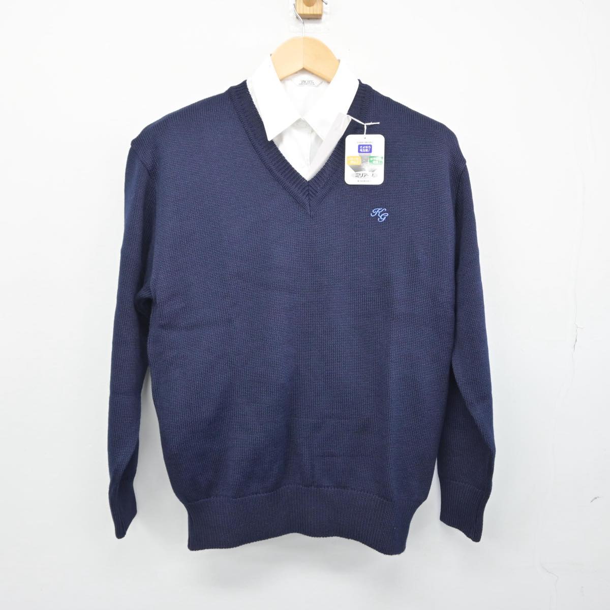 【中古】千葉県 敬愛学園高等学校 女子制服 3点（ニット・シャツ）sf028769