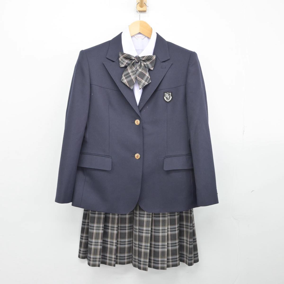 【中古】鹿児島県 鹿児島情報高等学校 女子制服 5点（ブレザー・シャツ・スカート）sf029219