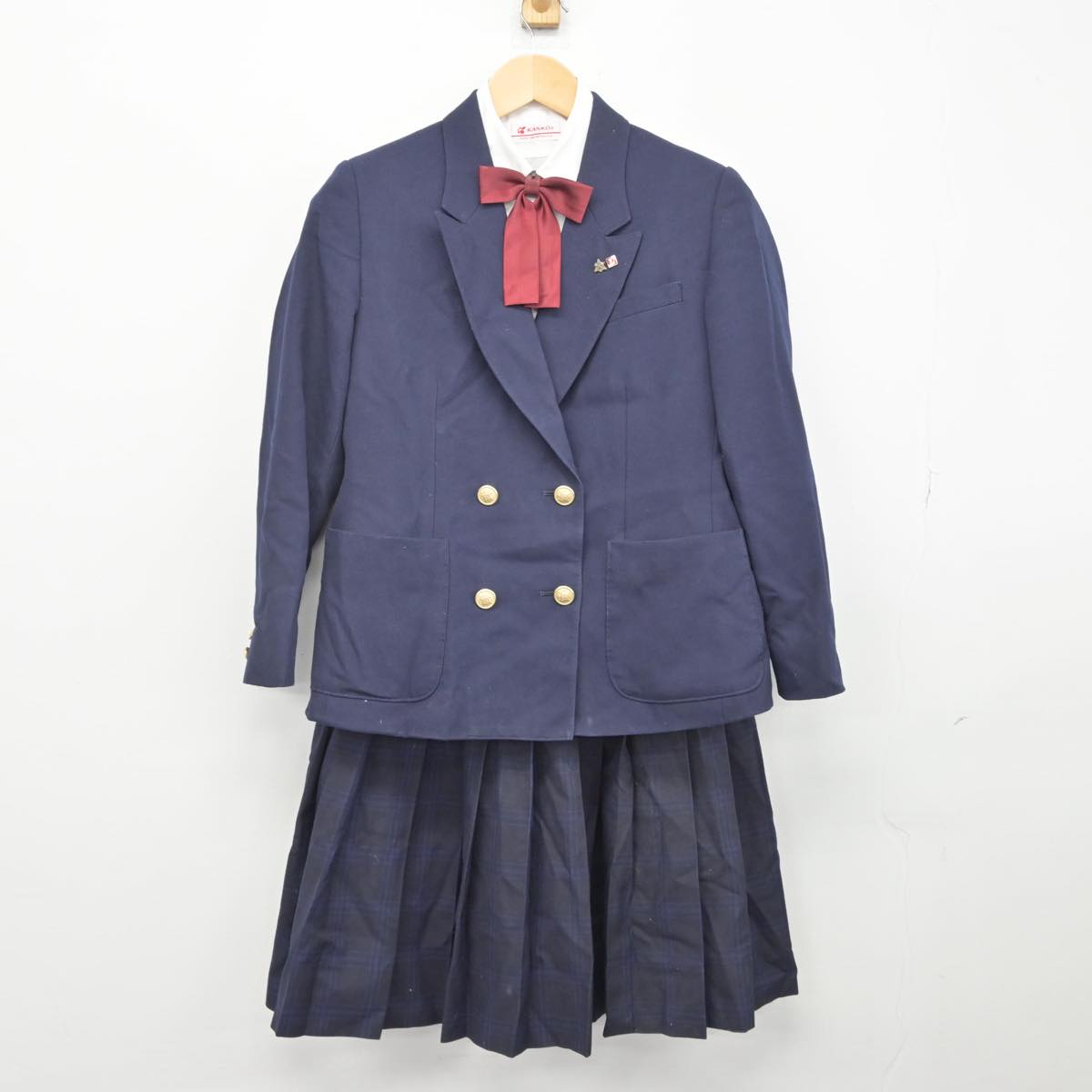 【中古】宮崎県 宮崎農業高等学校 女子制服 5点（ブレザー・ニット・シャツ・スカート）sf029335