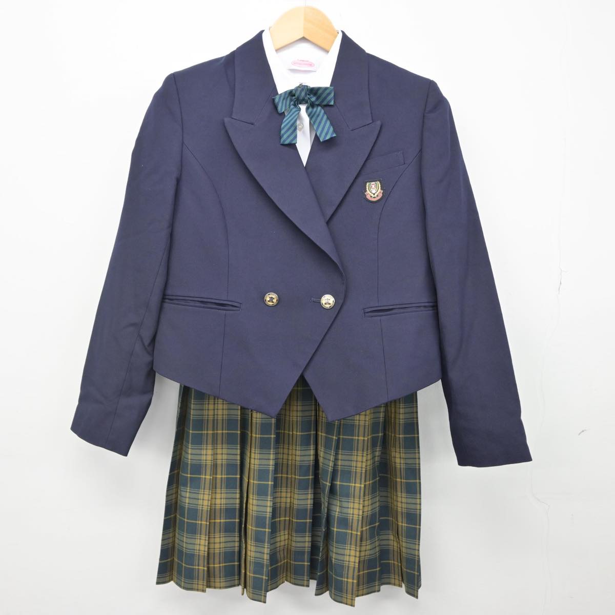 中古】滋賀県 大津商業高等学校 女子制服 5点（ブレザー・シャツ