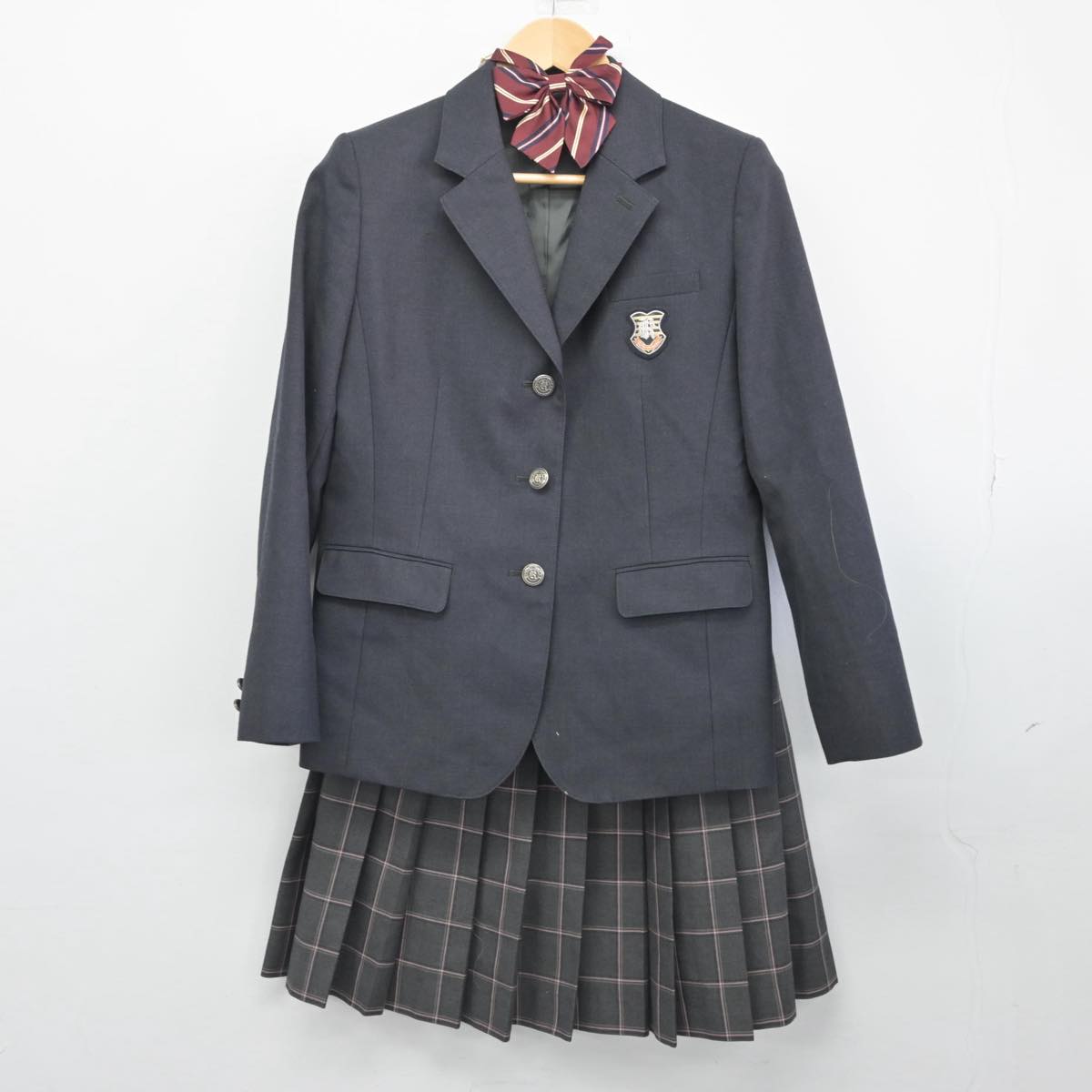 【中古】千葉県 松戸向陽高等学校 女子制服 4点（ブレザー・スカート・スカート）sf029793