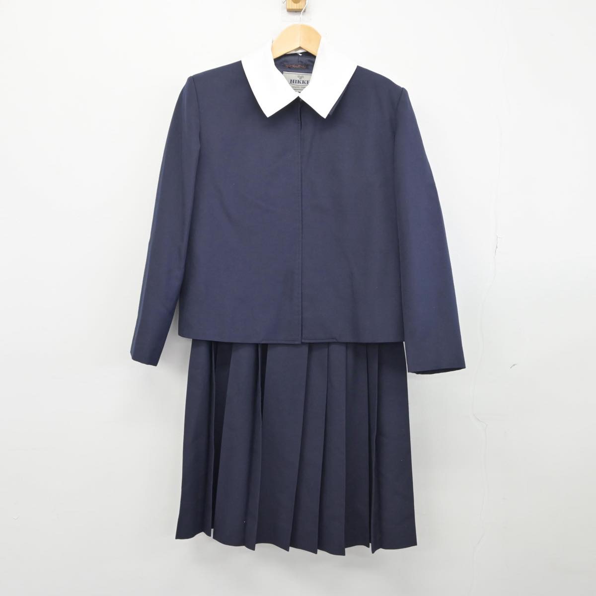 【中古】千葉県 我孫子中学校 女子制服 4点（ブレザー・シャツ・ジャンパースカート）sf030124