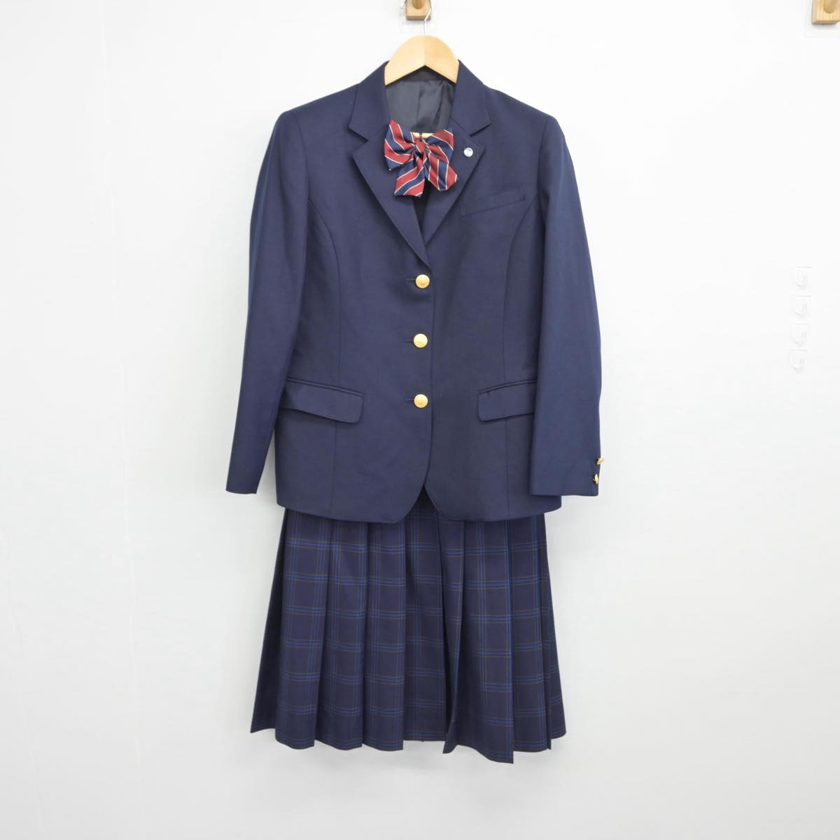 【中古】北海道 札幌東商業高等学校 女子制服 4点（ブレザー・ニットベスト・スカート）sf031068