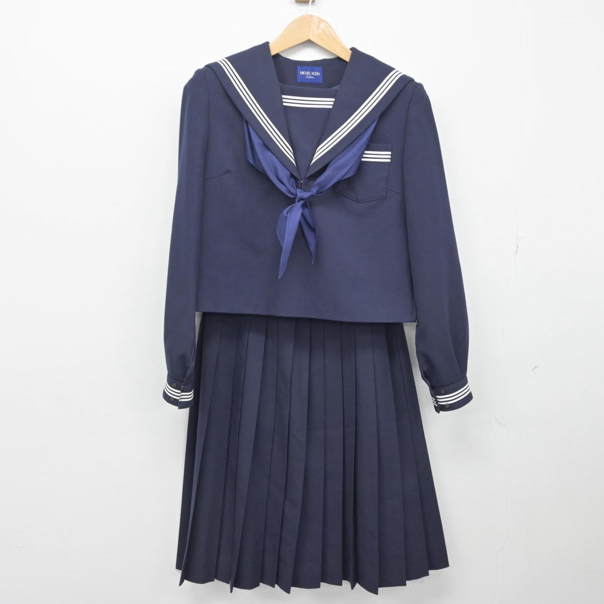 中古】愛知県 蒲郡市立大塚中学校 女子制服 3点（セーラー服・スカート