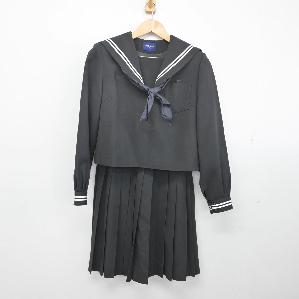 セーラー服 中学 上下 m44/中学校・高校□冬セーラー服165A 上下セット 赤1本線/og0552