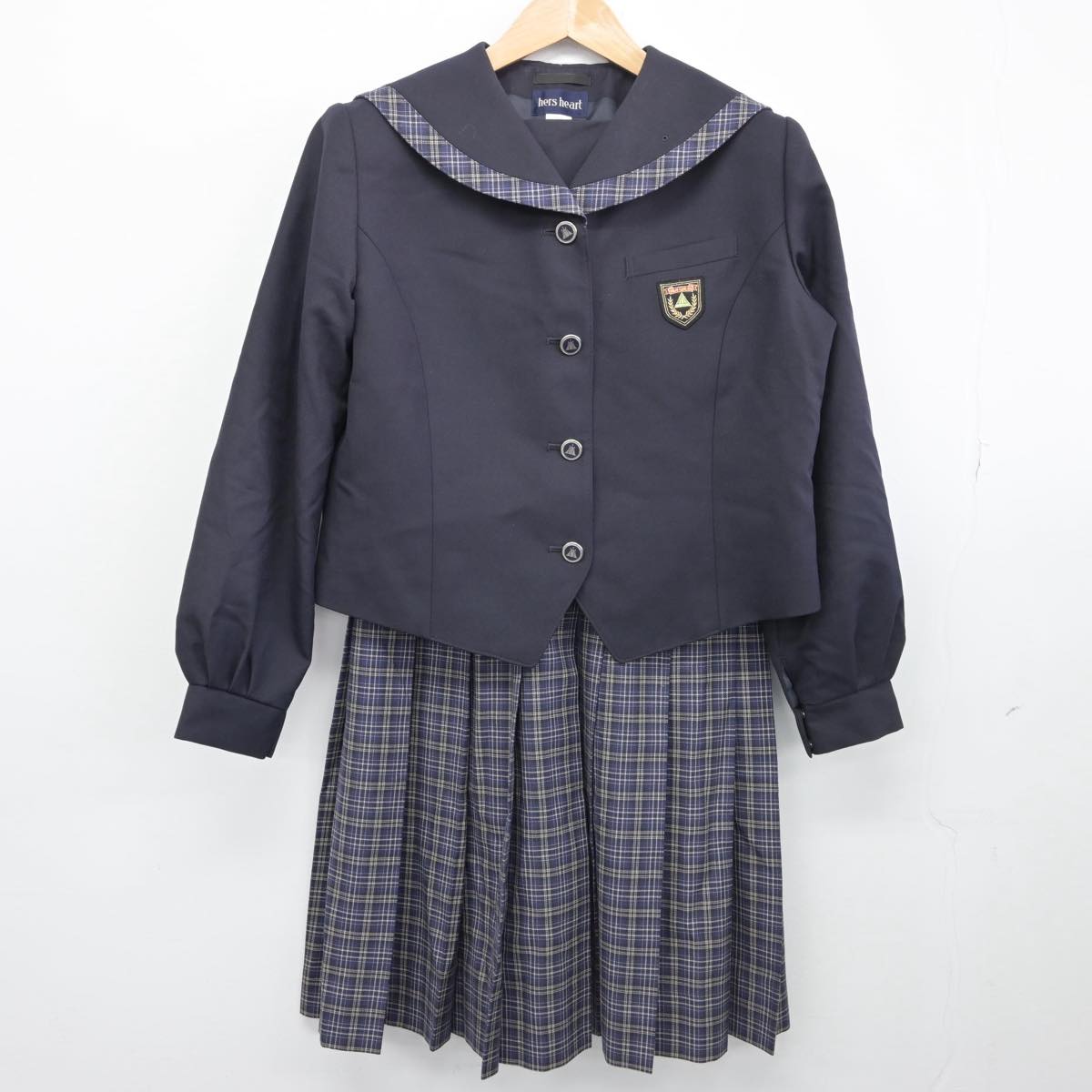 【中古】福岡県 学校法人八女学院高等学校 女子制服 2点（ブレザー・スカート）sf032527