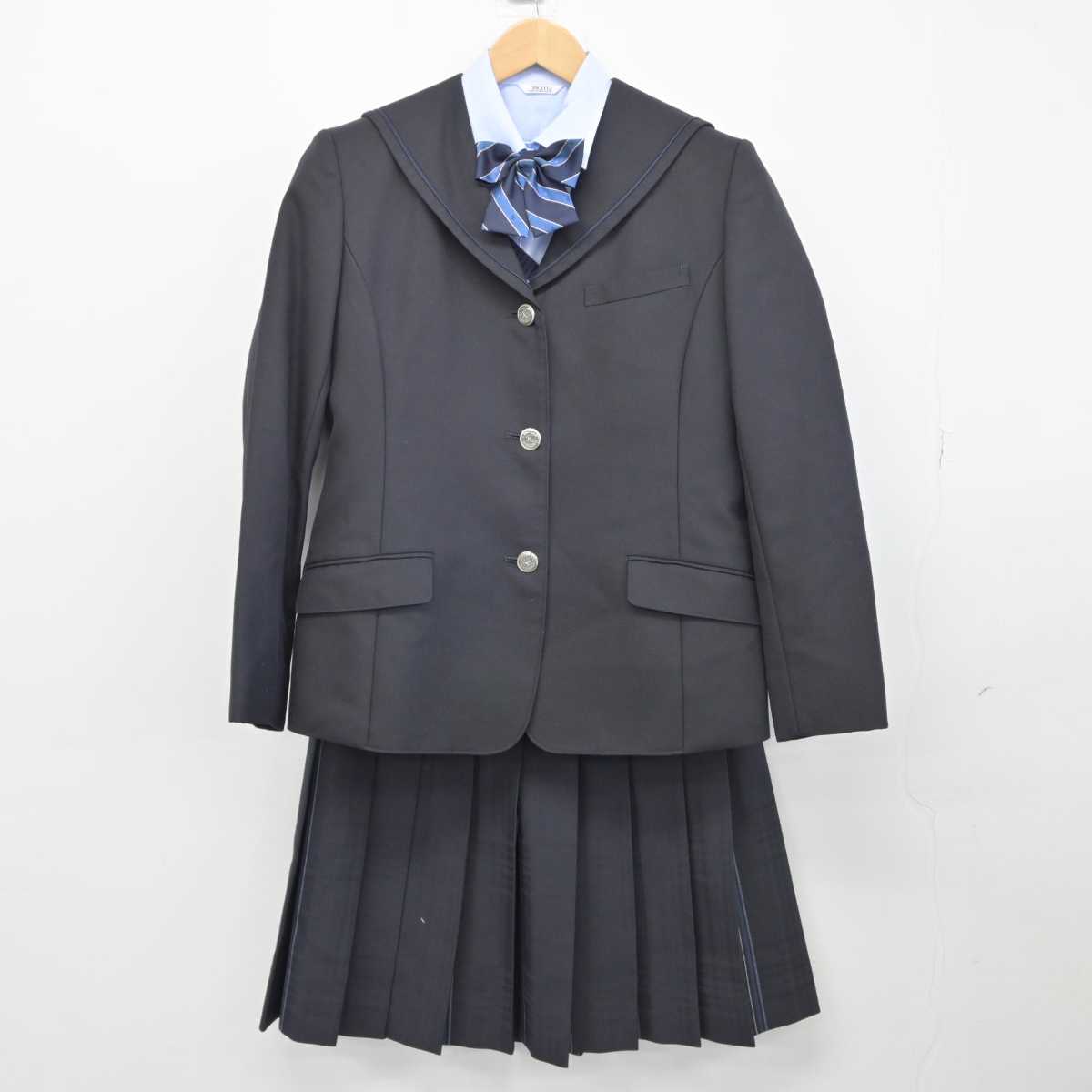 中古】埼玉県 川口市立高等学校 女子制服 5点（ブレザー・ニット