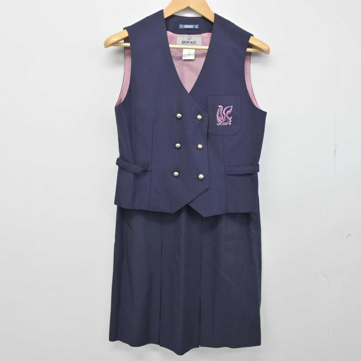 【中古】奈良県 奈良県立高田高等学校 女子制服 2点（ベスト・スカート）sf032928