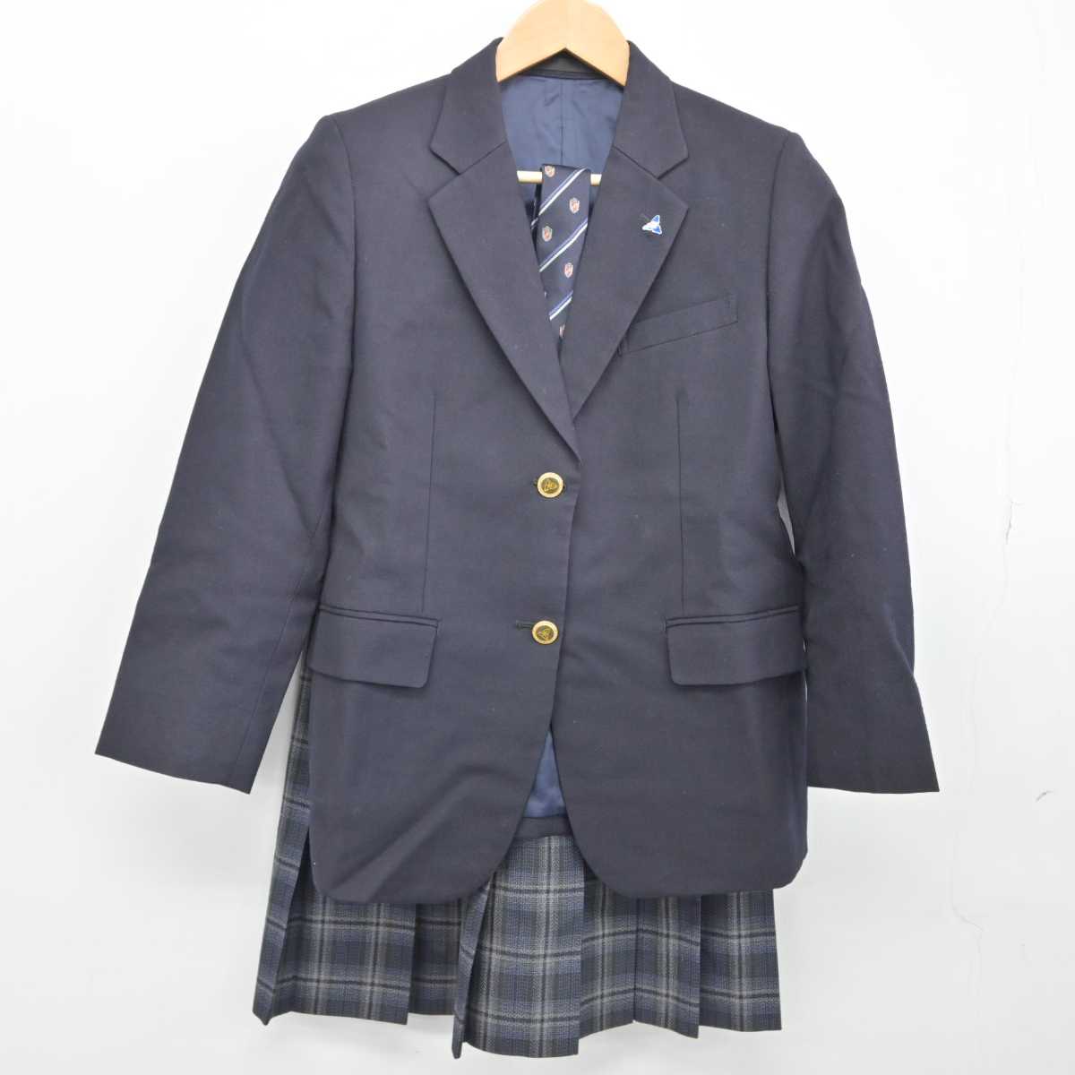 【中古】神奈川県 麻布大学附属高等学校 女子制服 4点（ブレザー・スカート）sf032935