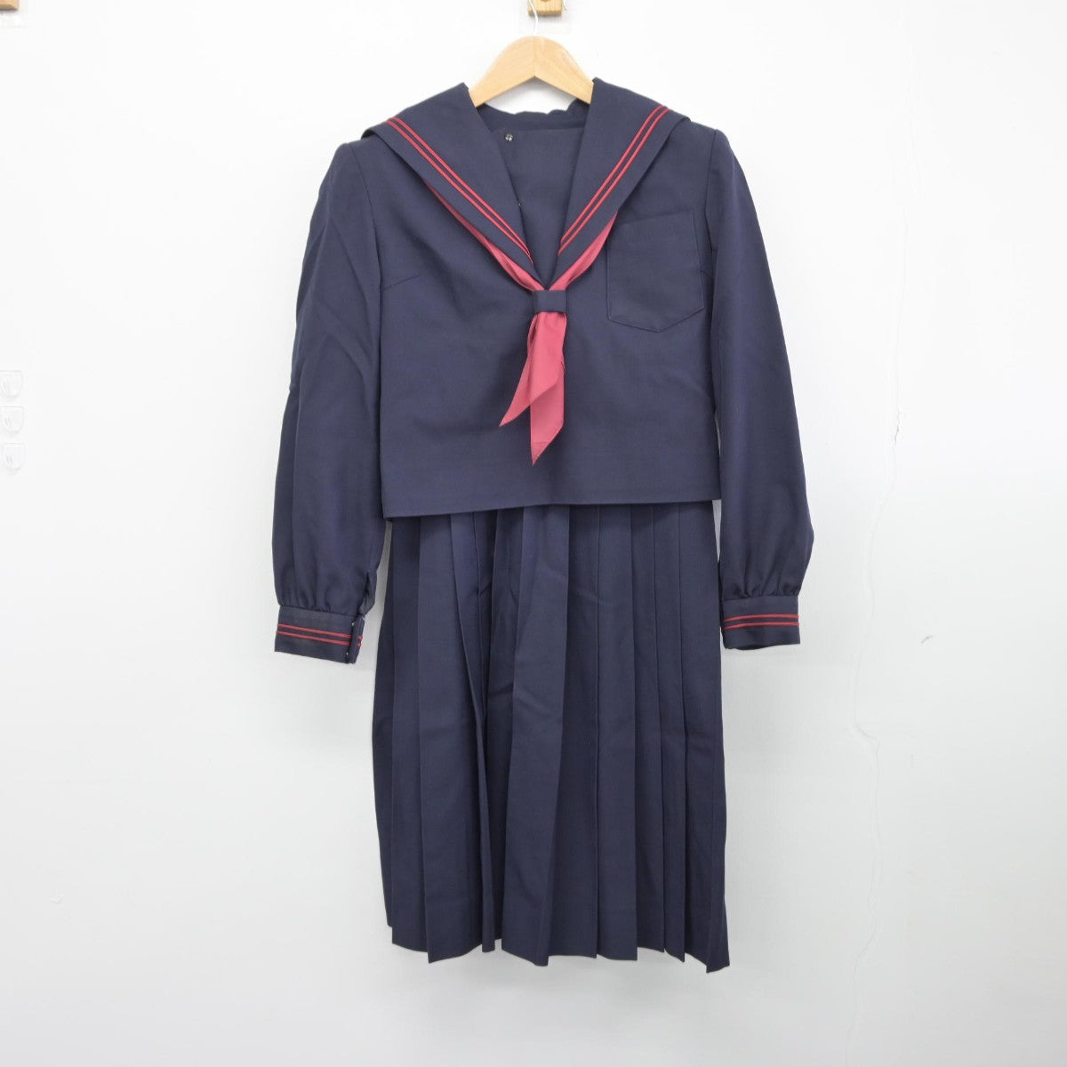 中古】熊本県 熊本市立東野中学校 女子制服 3点（セーラー服 