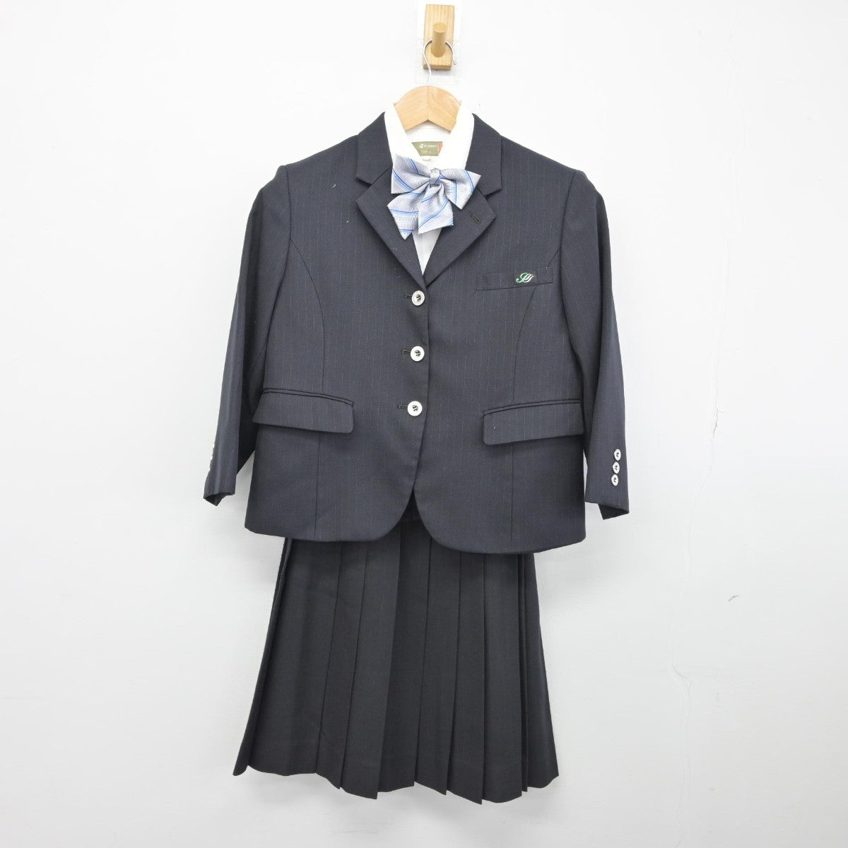 【中古】福岡県 柳川高等学校 女子制服 5点（ブレザー・ニット・シャツ・スカート）sf033257