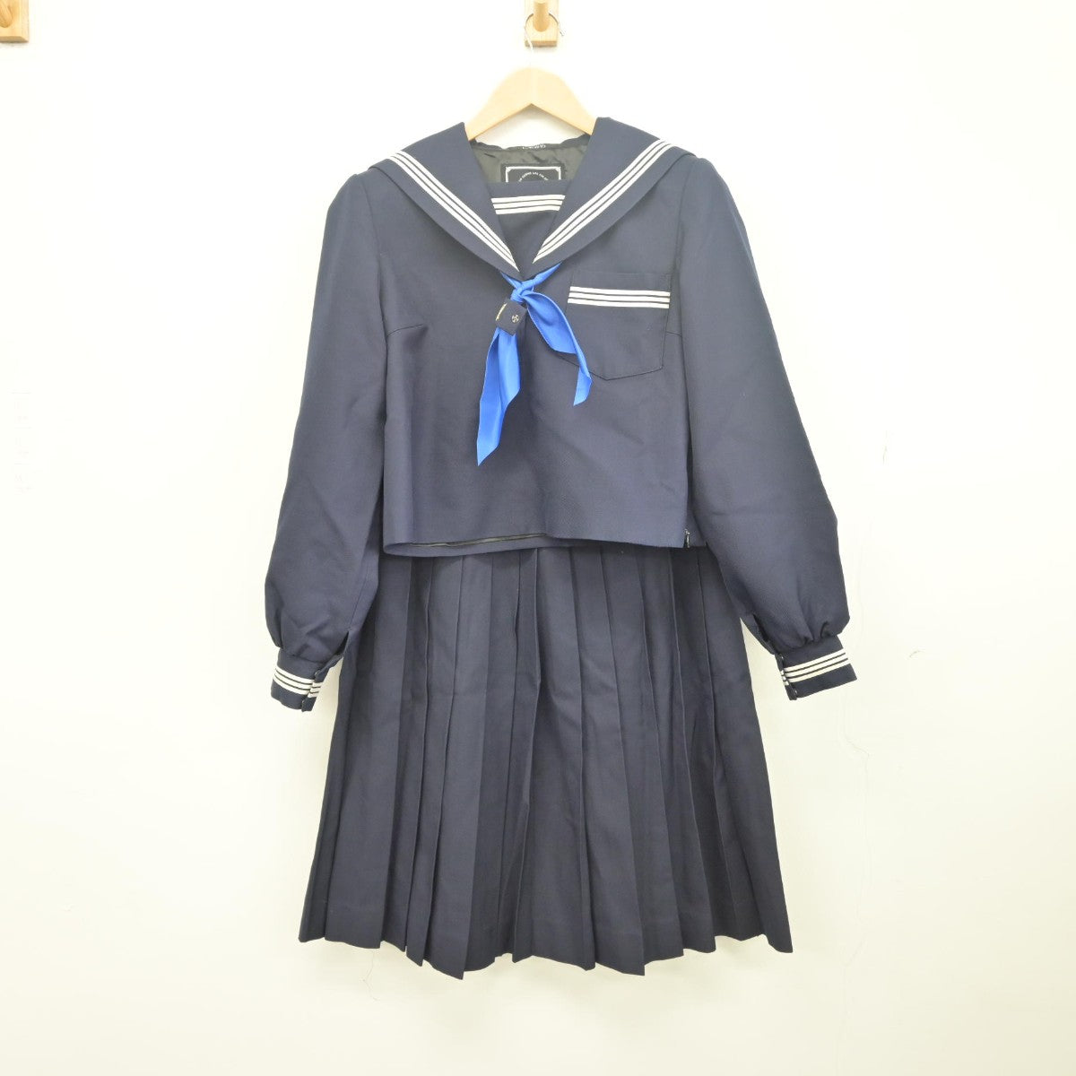 【中古】兵庫県 加古川市立別府中学校 女子制服 3点（セーラー服・スカート）sf033485