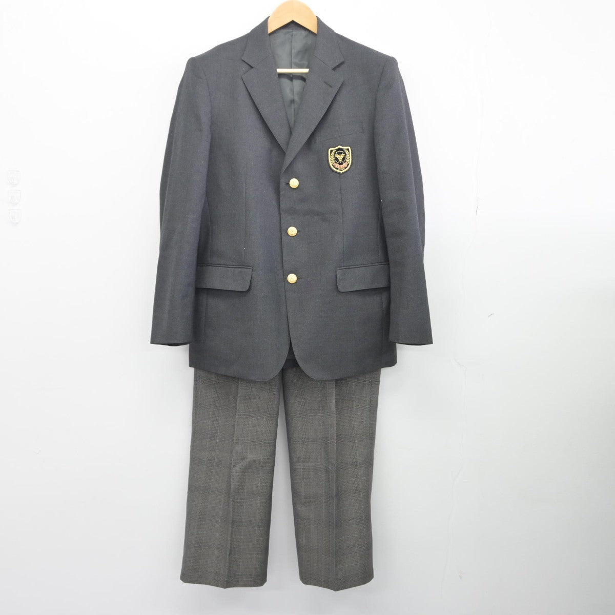 【中古】京都府 西京高等学校 男子制服 3点（ブレザー・ズボン）sf033676