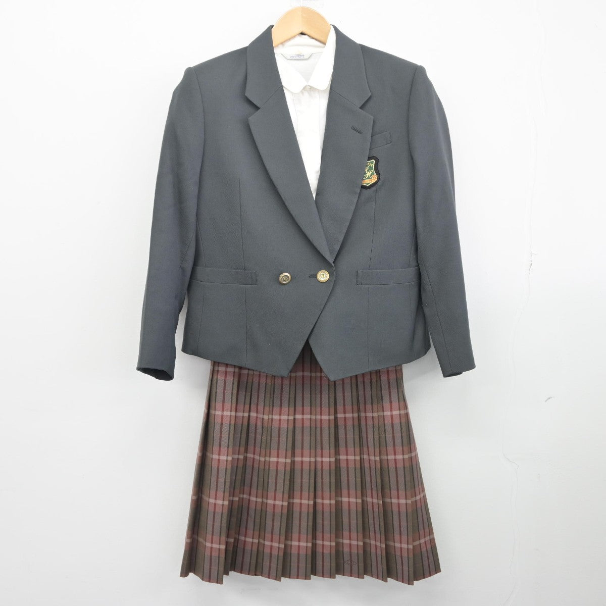 中古】京都府 花園高等学校 女子制服 3点（ブレザー・シャツ・スカート