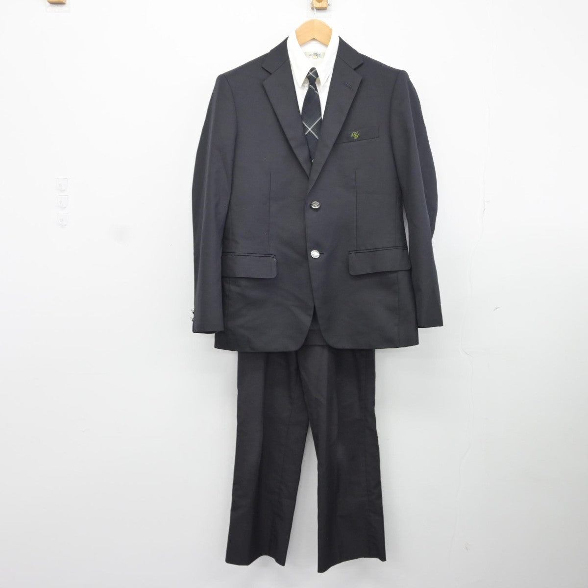 【中古】滋賀県 彦根総合高等学校 男子制服 5点（ブレザー・シャツ・ズボン）sf034846