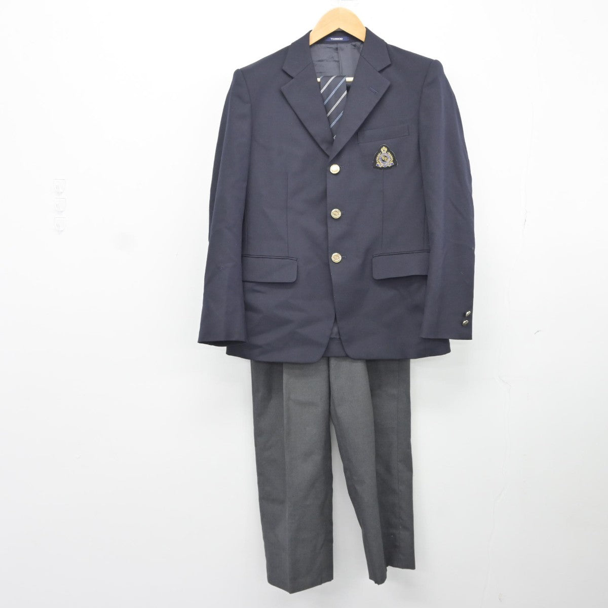 中古】東京都 橘高等学校 男子制服 3点（ブレザー・ズボン）sf034870