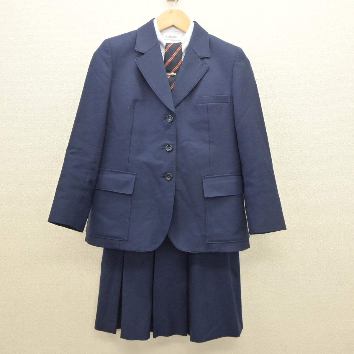 【中古】滋賀県 東大津高等学校 女子制服 5点（ブレザー・シャツ・ニット・スカート）sf035106