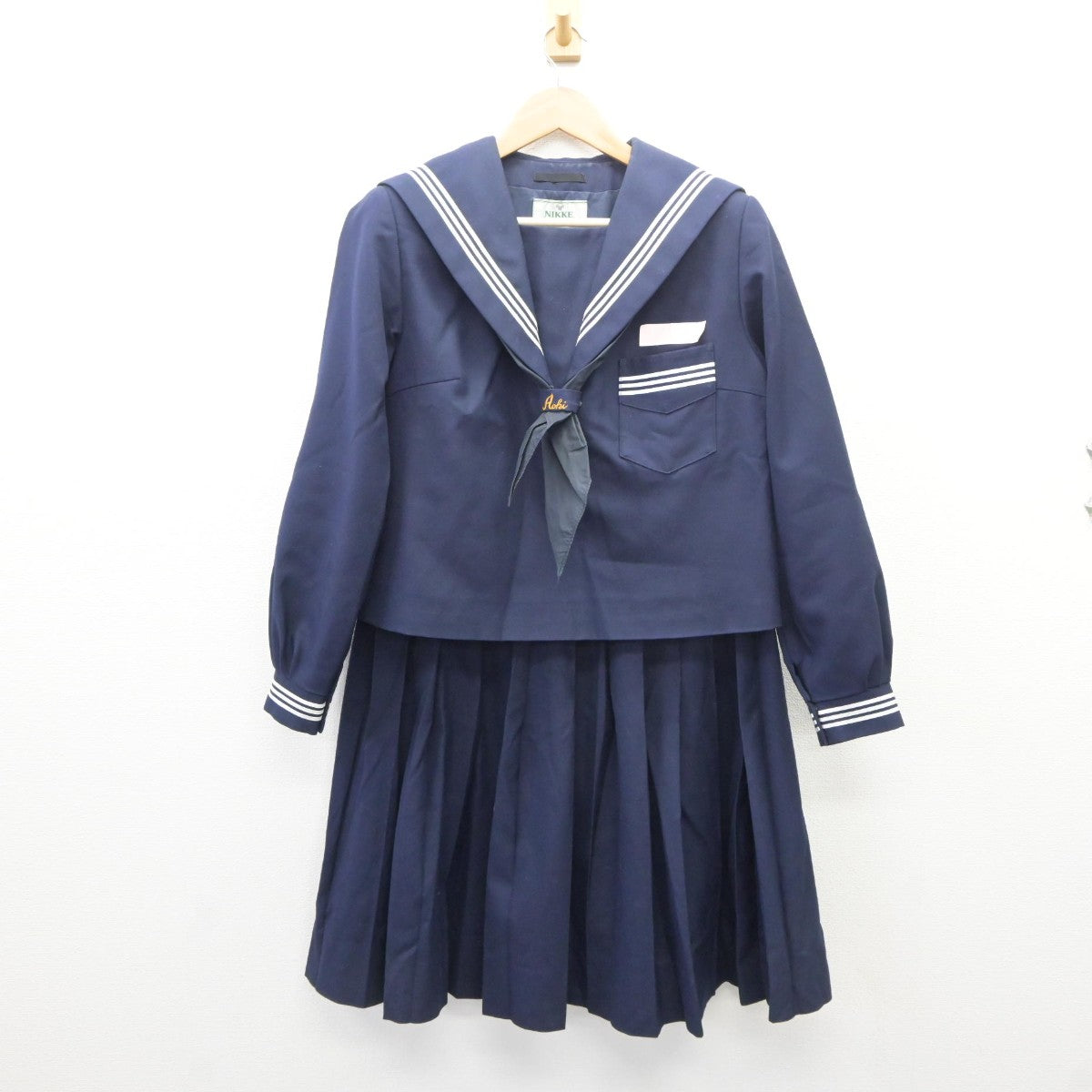 中古】宮崎県 檍中学校 女子制服 4点（セーラー服・セーラー服