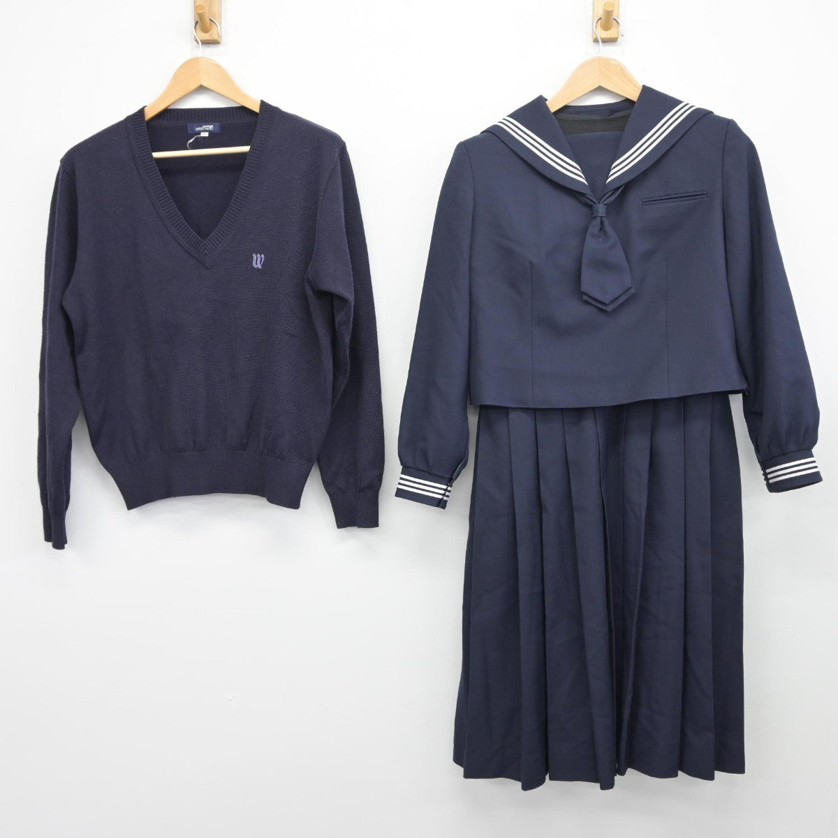 中古】千葉県 和洋国府台女子中学校 女子制服 4点（セーラー服・ニット・ジャンパースカート）sf036133 | 中古制服通販パレイド