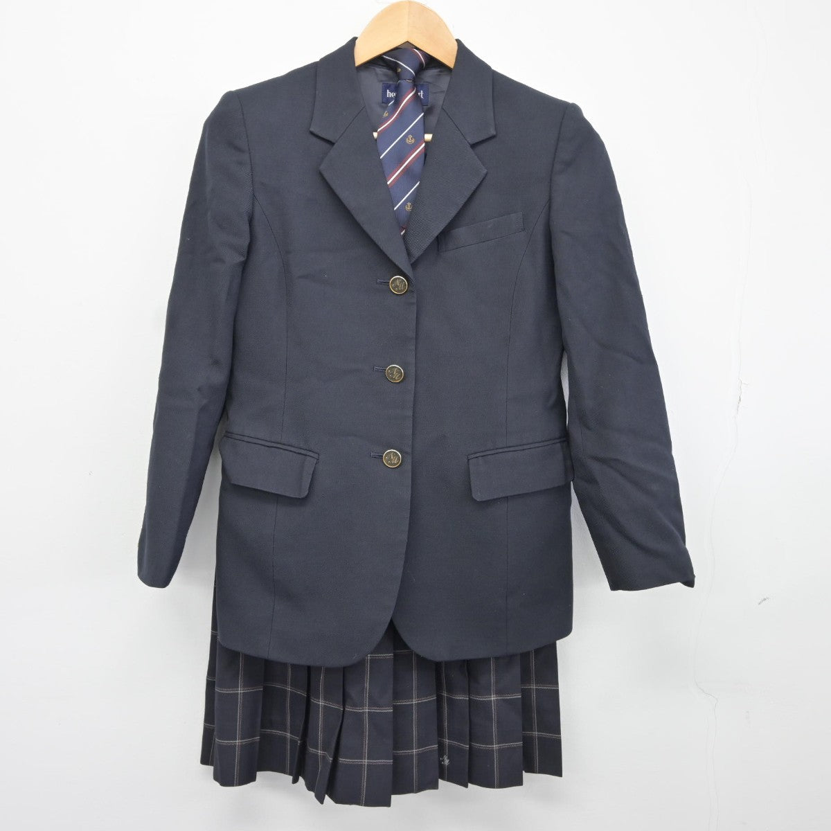 【中古】千葉県 流山南高等学校 女子制服 3点（ブレザー・スカート）sf036505