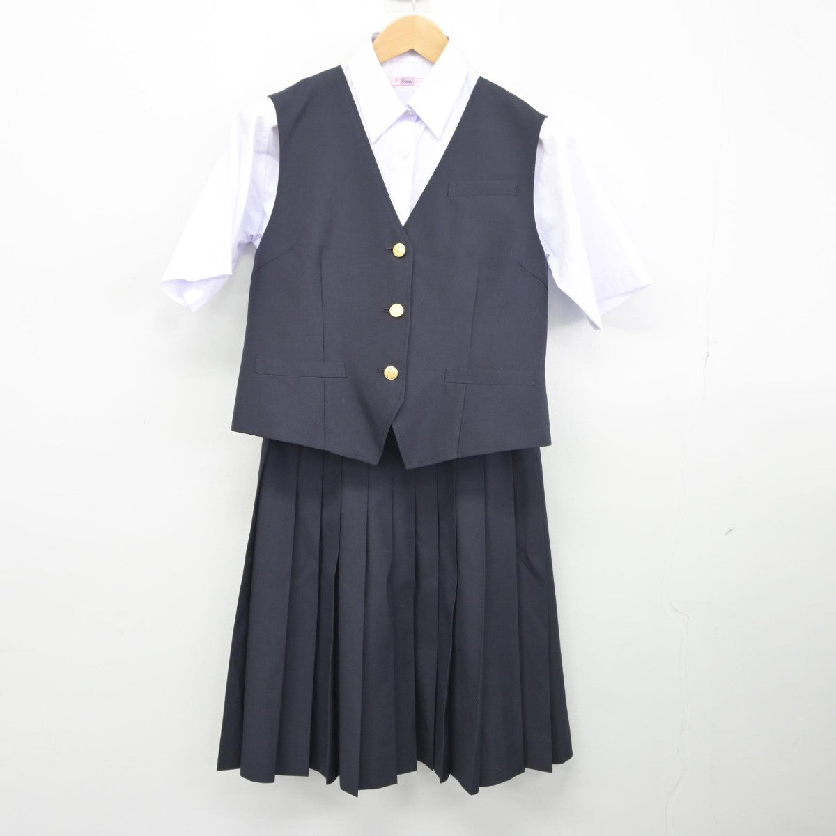 中古】長野県 上田市立第二中学校 女子制服 3点（ベスト・シャツ・スカート）sf037329 | 中古制服通販パレイド