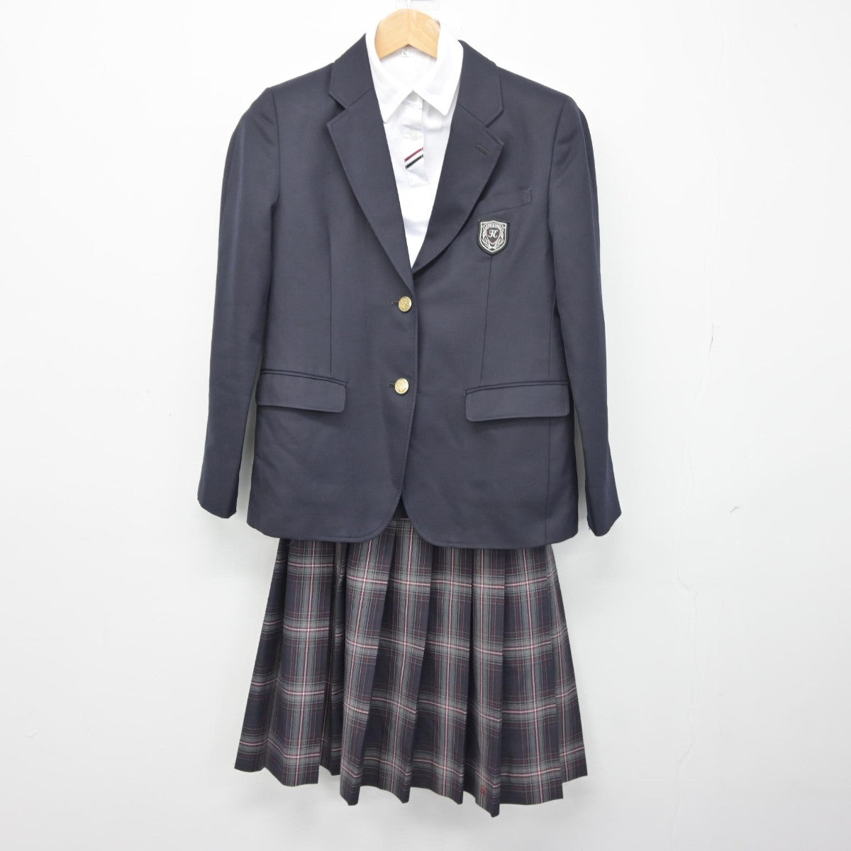 【中古】大阪府 大阪市立港南中学校 女子制服 3点（ブレザー・シャツ・スカート）sf038619