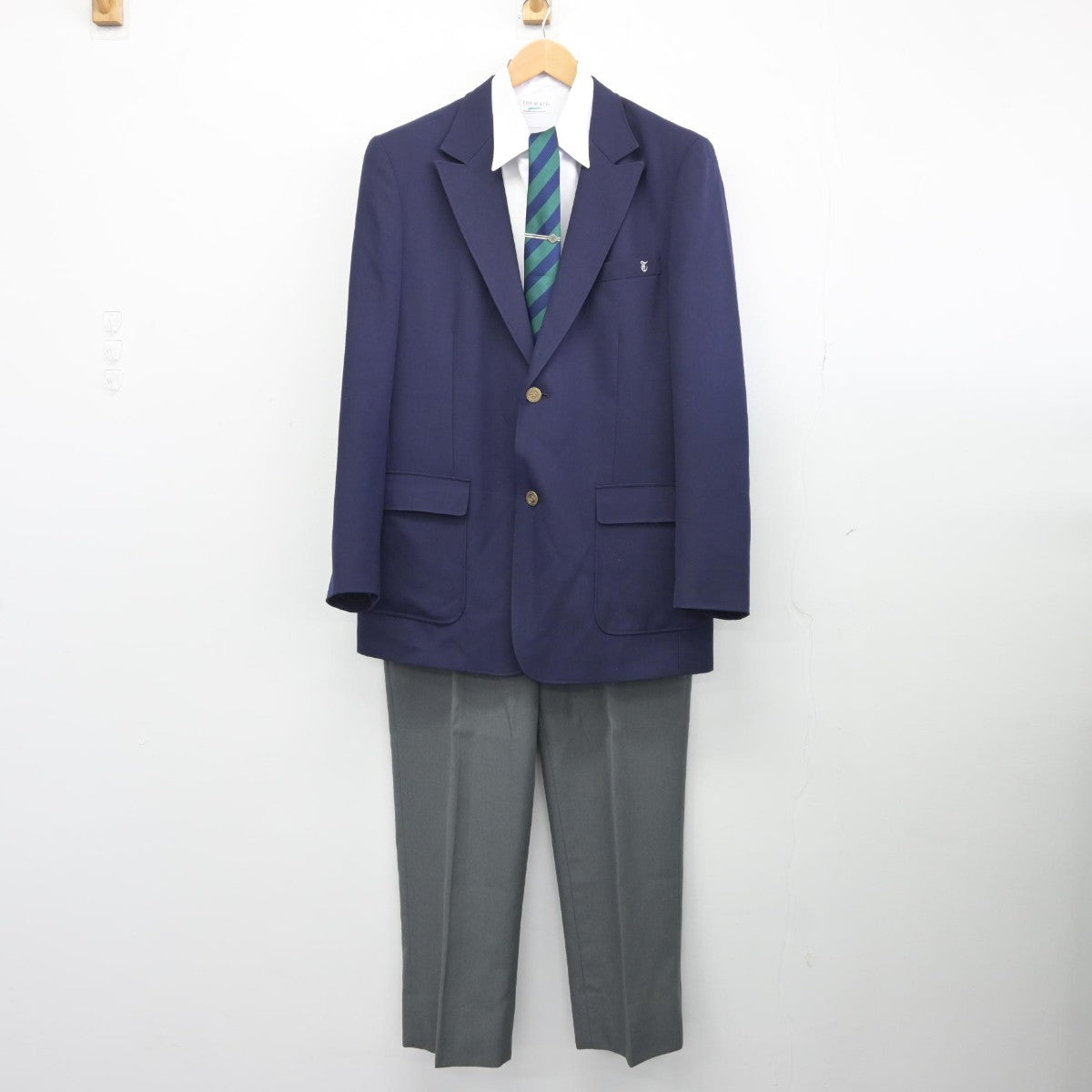 【中古】滋賀県 玉川高等学校 男子制服 4点（ブレザー・シャツ・ズボン）sf038855