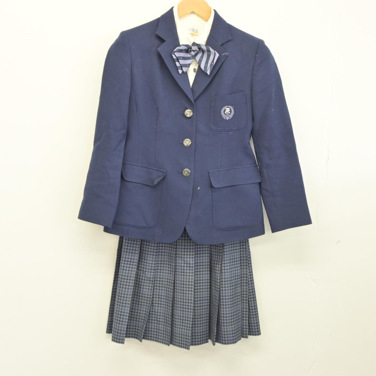 【中古】山口県 宇部フロンティア付属香川高等学校 女子制服 4点（ブレザー・シャツ・スカート）sf039137