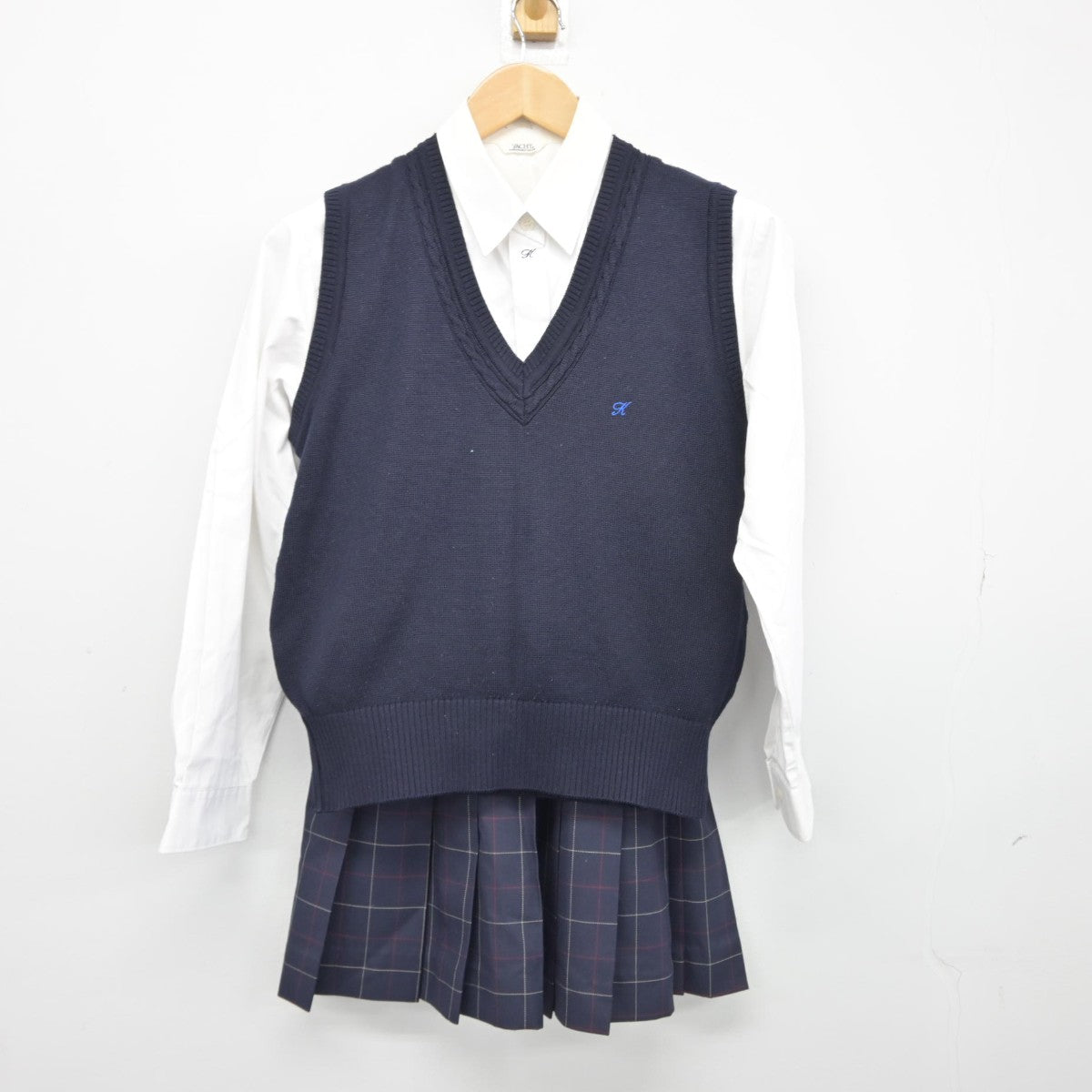 中古】東京都 吉祥女子中学高等学校 女子制服 3点（ニットベスト