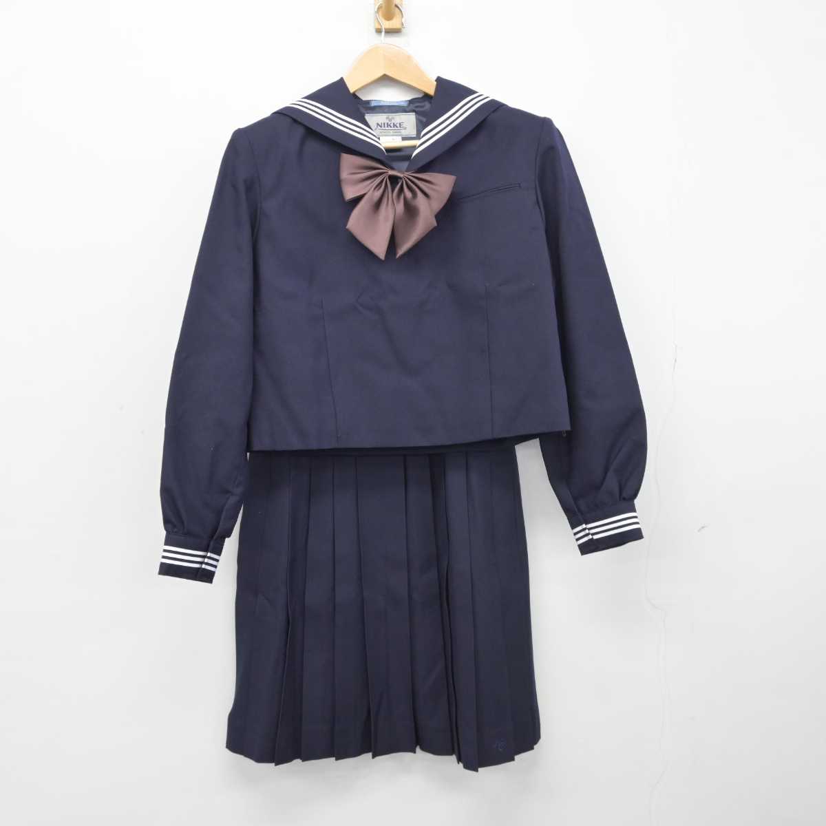 【中古】埼玉県 市立川越高等学校 女子制服 3点（セーラー服・スカート）sf039785