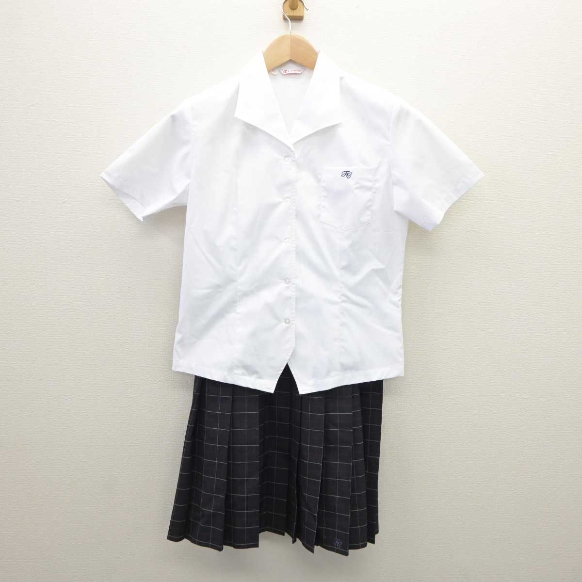 【中古】埼玉県 深谷商業高等学校 女子制服 2点 (シャツ・スカート) sf035567