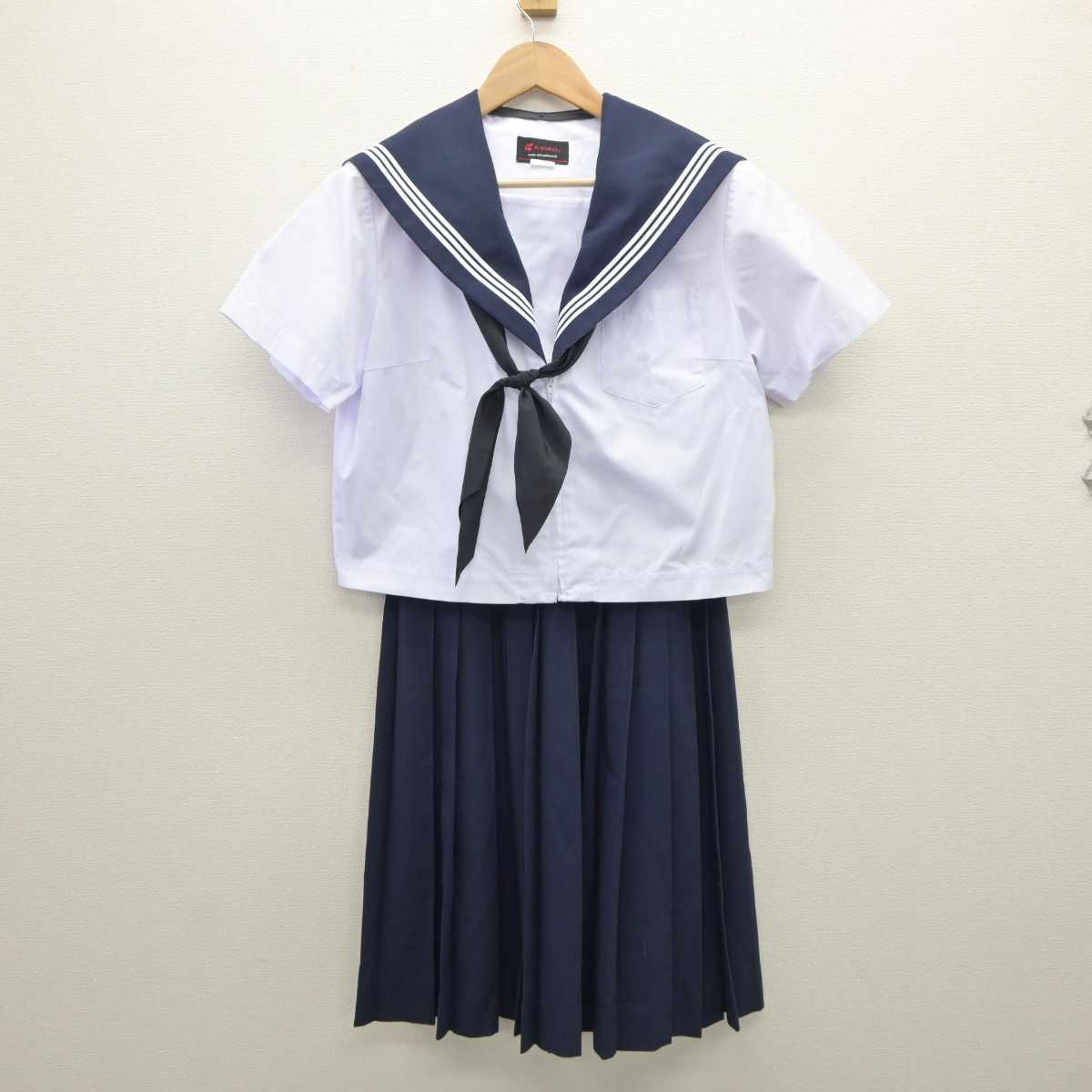 【中古】愛知県 美川中学校 女子制服 3点 (セーラー服・スカート) sf035591