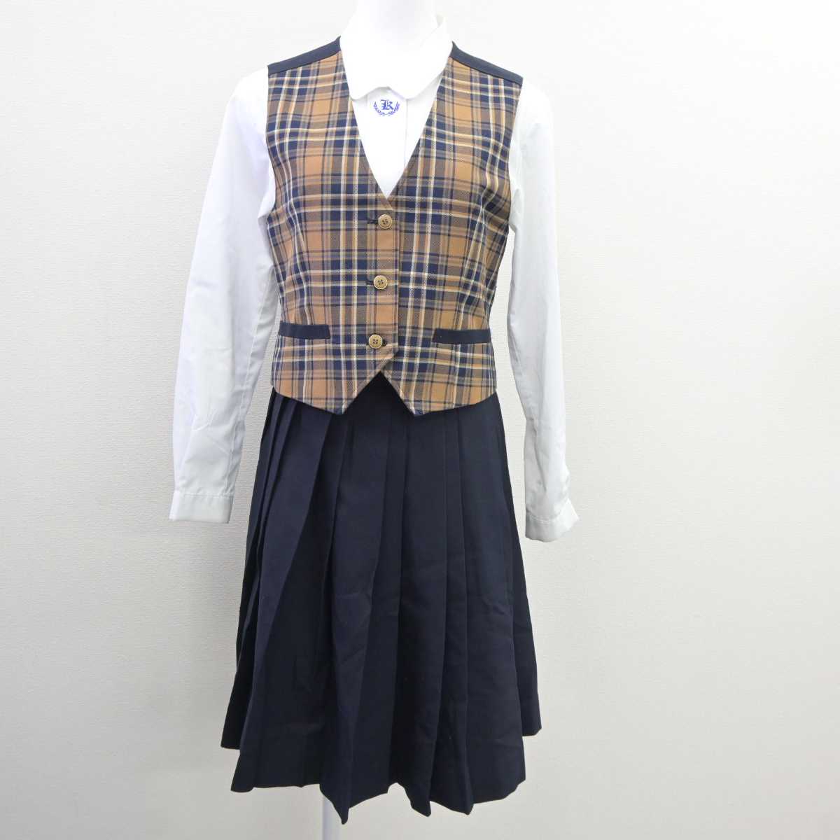 【中古】岡山県 興陽高等学校 女子制服 4点 (ブレザー・ベスト・シャツ・スカート) sf035595