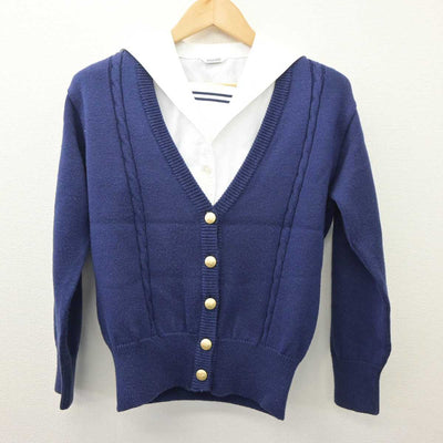 【中古】岡山県 就実高等学校 女子制服 2点 (ニット・シャツ) sf035624