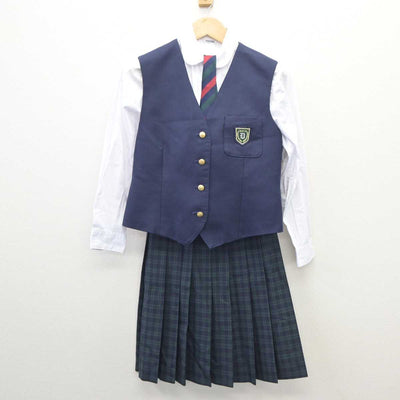 【中古】福岡県 福岡第一高等学校 女子制服 5点 (ブレザー・ベスト・シャツ・スカート) sf035633