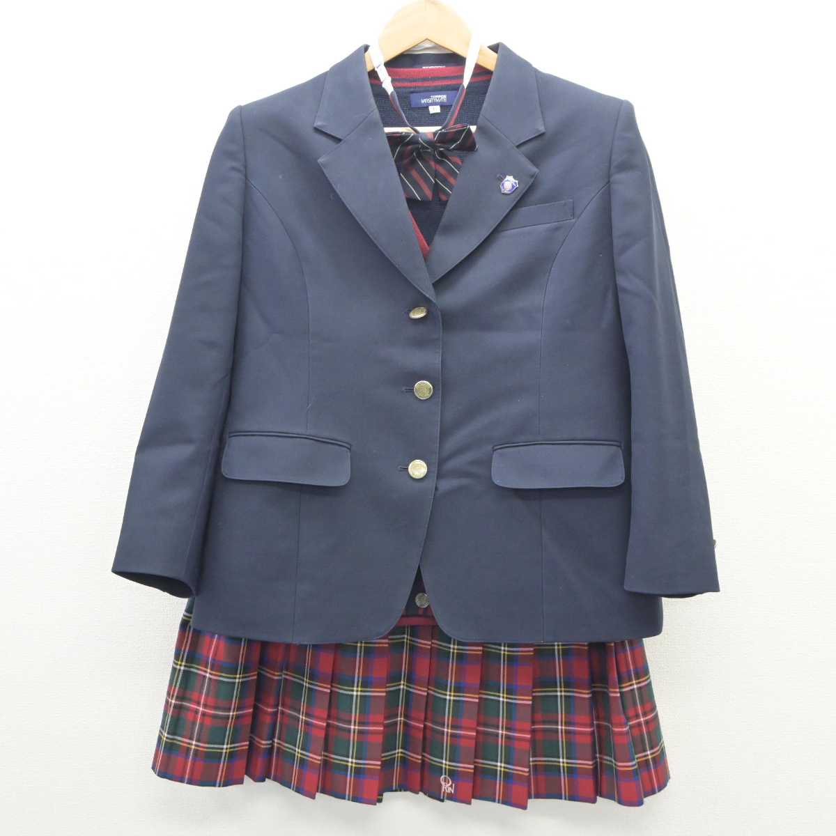 【中古】千葉県 桜林高等学校 女子制服 6点 (ブレザー・ニット・スカート) sf035641