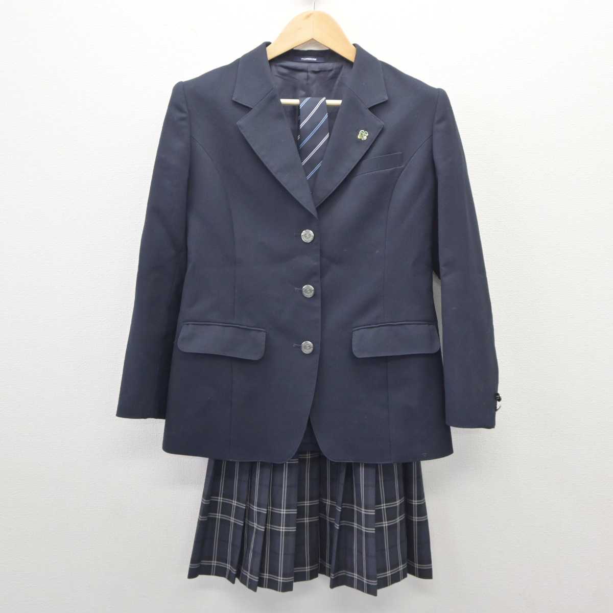 【中古】東京都 雪谷高等学校 女子制服 4点 (ブレザー・スカート) sf035645