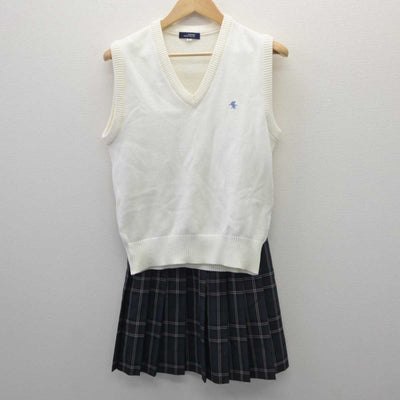 【中古】東京都 雪谷高等学校 女子制服 3点 (ニットベスト・スカート) sf035646