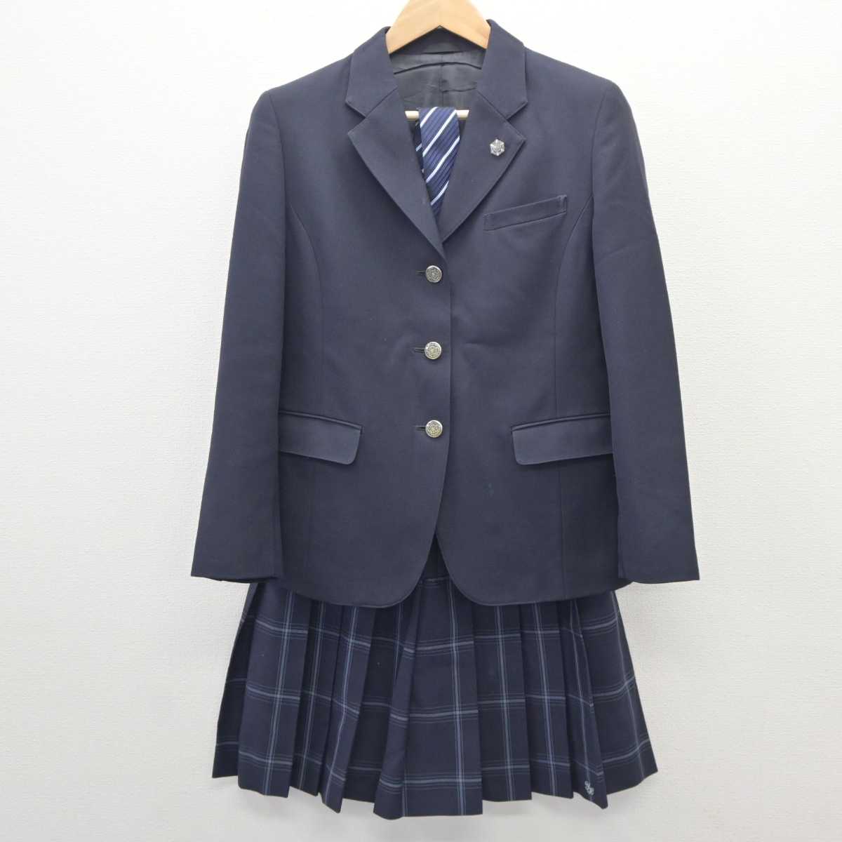 【中古】東京都 雪谷高等学校 女子制服 4点 (ブレザー・スカート) sf035647