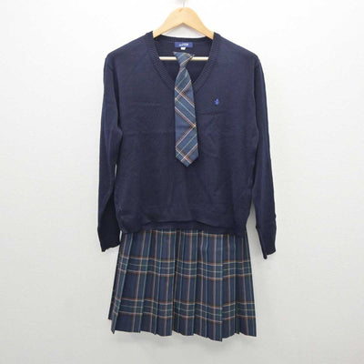 【中古】大阪府 追手門学院大手前中学校高等学校 女子制服 3点 (ニット・スカート) sf035661