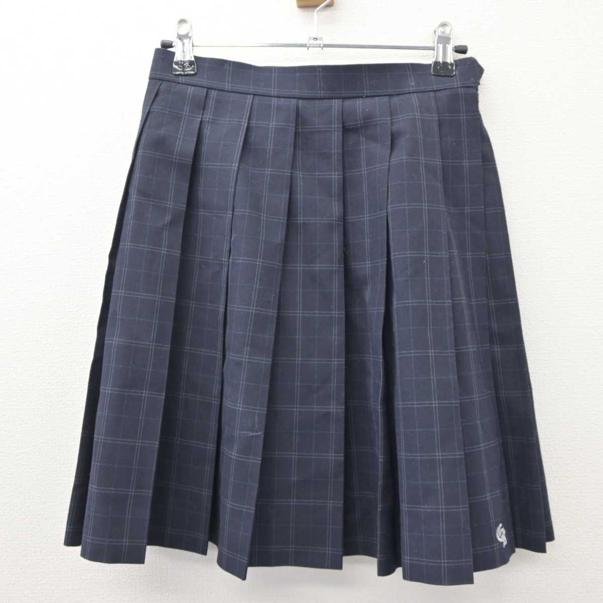 【中古】千葉県 千葉経済付属高等学校 女子制服 2点 (ニットベスト・スカート) sf035675