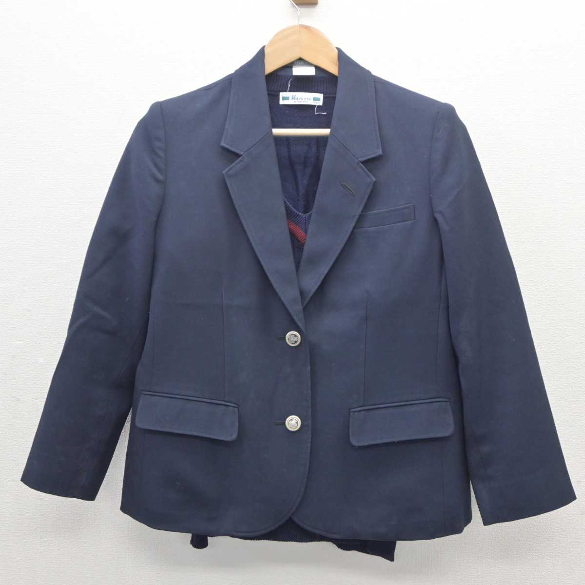 【中古】兵庫県 三田西陵高等学校 女子制服 2点 (ブレザー・ニット) sf035708