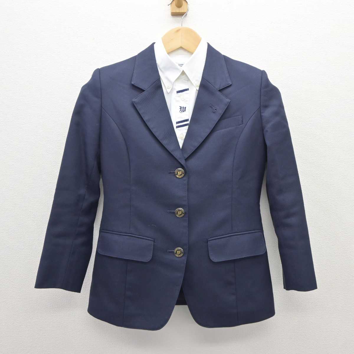 【中古】静岡県 浜松西高等学校中等部 女子制服 2点 (ブレザー・シャツ) sf035721